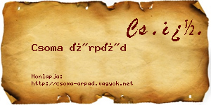 Csoma Árpád névjegykártya