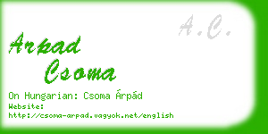 arpad csoma business card